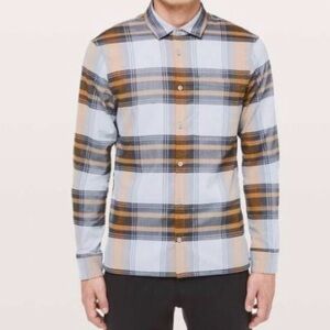 Lululemon masons peak grey and gold plaid flannel